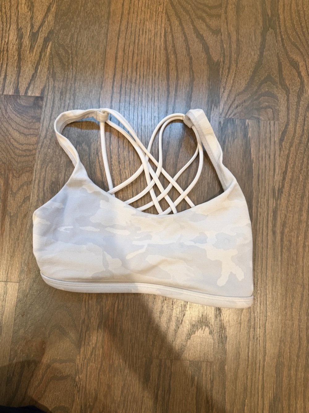 lululemon athletica Light Cream Camo Strappy Sports Bra